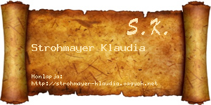 Strohmayer Klaudia névjegykártya