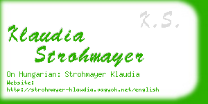 klaudia strohmayer business card